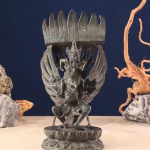 Vintage Indonesian Bronze Vishnu on Garuda | 12" x 6" x 5.5" (30.5 x 15.2 x 14 cm) | 2.19 kg Sacred Art | Heritage Divine Harmony